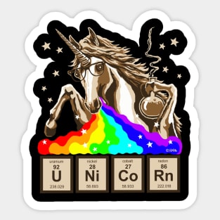 Chemistry Unicorn Pukes Rainbow Sticker